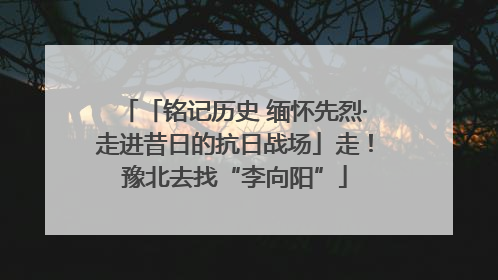「铭记历史 缅怀先烈·走进昔日的抗日战场」走！豫北去找“李向阳”