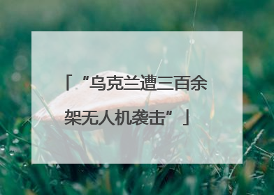 “乌克兰遭三百余架无人机袭击”