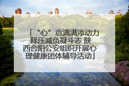 “心”意满满添动力 释压减负凝斗志 陕西合阳公安组织开展心理健康团体辅导活动