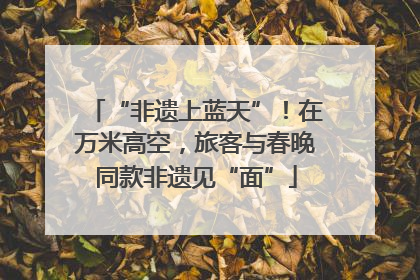 “非遗上蓝天”！在万米高空，旅客与春晚同款非遗见“面”
