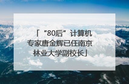 “80后”计算机专家唐金辉已任南京林业大学副校长