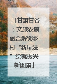 甘肃甘谷：文旅农康融合解锁乡村“新玩法”绘就振兴新图景