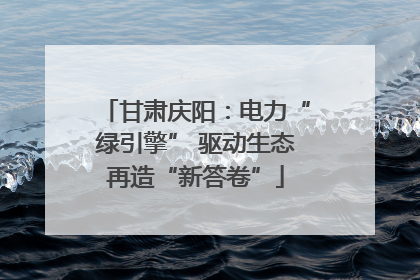 甘肃庆阳：电力“绿引擎” 驱动生态再造“新答卷”