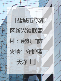 盐城市亭湖区新兴镇联盟村：密织“防火墙”守护蓝天净土