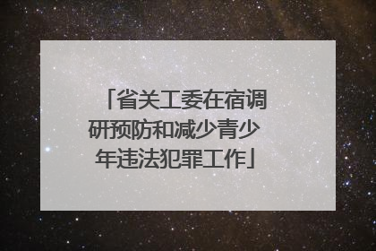 省关工委在宿调研预防和减少青少年违法犯罪工作