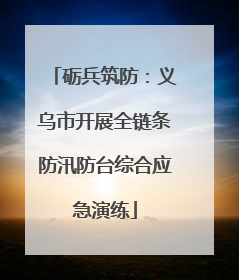 砺兵筑防：义乌市开展全链条防汛防台综合应急演练