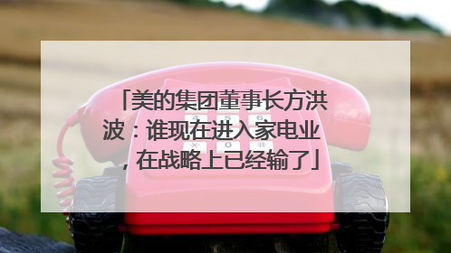 美的集团董事长方洪波：谁现在进入家电业，在战略上已经输了