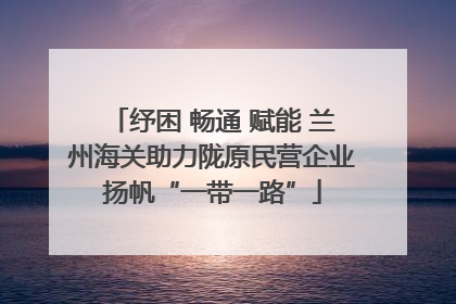 纾困 畅通 赋能 兰州海关助力陇原民营企业扬帆“一带一路”
