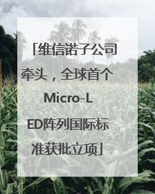 维信诺子公司牵头，全球首个Micro-LED阵列国际标准获批立项