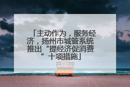 主动作为，服务经济，扬州市城管系统推出“提经济促消费”十项措施
