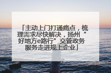 主动上门打通痛点，梳理需求尽快解决，扬州“好地方e路行”交管政务服务走进规上企业