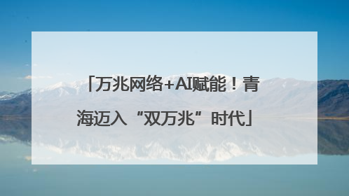 万兆网络+AI赋能！青海迈入“双万兆”时代
