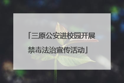 三原公安进校园开展禁毒法治宣传活动