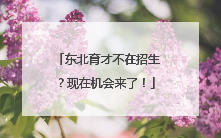 东北育才不在招生？现在机会来了！
