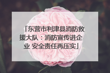 东营市利津县消防救援大队：消防宣传进企业 安全责任再压实