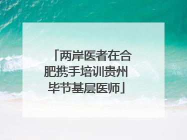 两岸医者在合肥携手培训贵州毕节基层医师