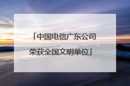 中国电信广东公司荣获全国文明单位