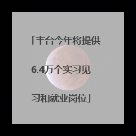 丰台今年将提供6.4万个实习见习和就业岗位