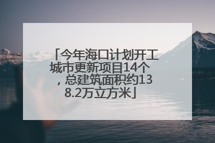 今年海口计划开工城市更新项目14个，总建筑面积约138.2万立方米