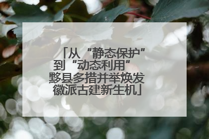 从“静态保护”到“动态利用” 黟县多措并举焕发徽派古建新生机