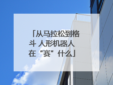 从马拉松到格斗 人形机器人在“赛”什么