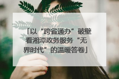 以“跨省通办”破壁 看湘潭政务服务“无界时代”的温暖答卷