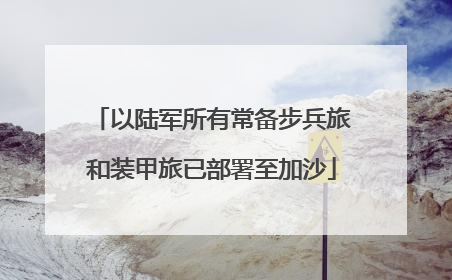 以陆军所有常备步兵旅和装甲旅已部署至加沙