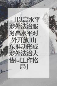 以高水平涉外法治服务高水平对外开放 山东推动形成涉外法治大协同工作格局
