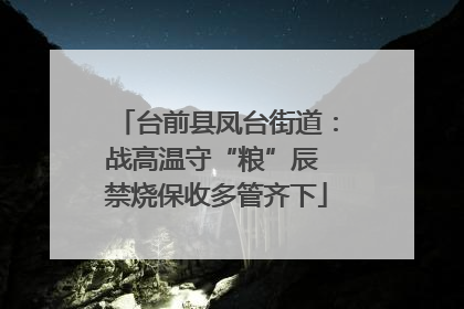 台前县凤台街道：战高温守“粮”辰 禁烧保收多管齐下