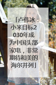 卢伟冰：小米目标2030年成为中国头部家电，非常期待和美的海尔并列