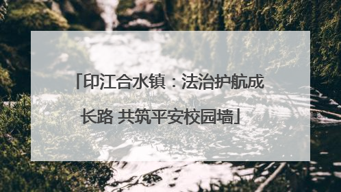 印江合水镇：法治护航成长路 共筑平安校园墙