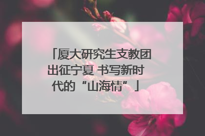 厦大研究生支教团出征宁夏 书写新时代的“山海情”
