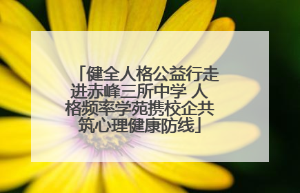 健全人格公益行走进赤峰三所中学 人格频率学苑携校企共筑心理健康防线