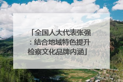 全国人大代表张强：结合地域特色提升检察文化品牌内涵