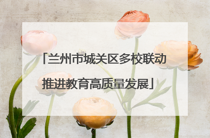 兰州市城关区多校联动推进教育高质量发展
