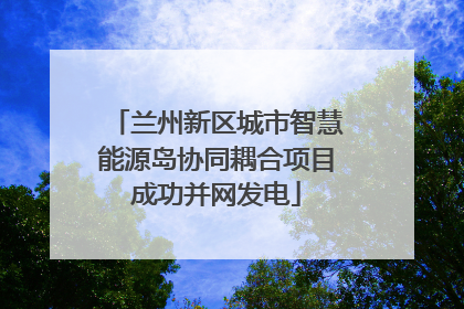 兰州新区城市智慧能源岛协同耦合项目成功并网发电