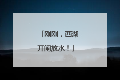 刚刚，西湖开闸放水！