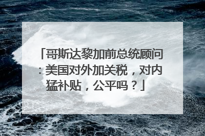 哥斯达黎加前总统顾问：美国对外加关税，对内猛补贴，公平吗？