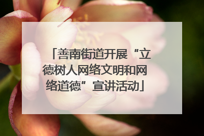 善南街道开展“立德树人网络文明和网络道德”宣讲活动