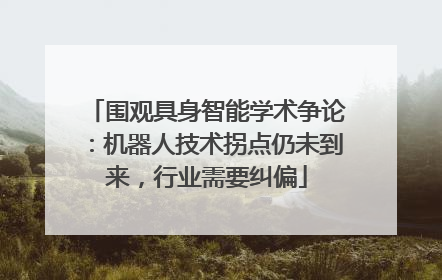 围观具身智能学术争论：机器人技术拐点仍未到来，行业需要纠偏