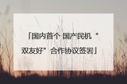 国内首个 国产民机“双友好”合作协议签署