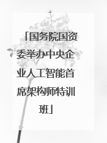 国务院国资委举办中央企业人工智能首席架构师特训班