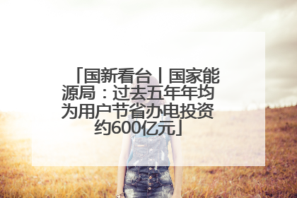 国新看台丨国家能源局：过去五年年均为用户节省办电投资约600亿元