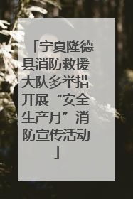 宁夏隆德县消防救援大队多举措开展“安全生产月”消防宣传活动