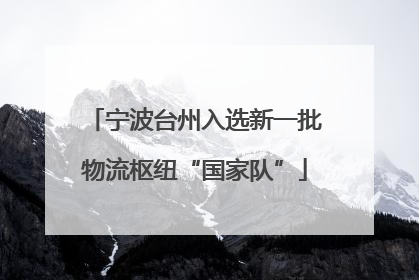 宁波台州入选新一批物流枢纽“国家队”