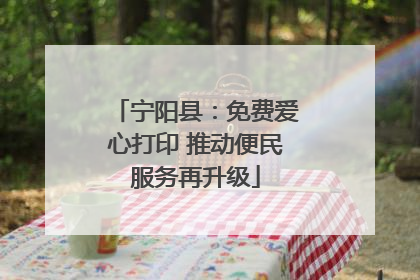 宁阳县：免费爱心打印 推动便民服务再升级
