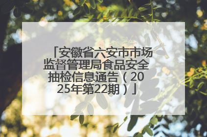 安徽省六安市市场监督管理局食品安全抽检信息通告（2025年第22期）