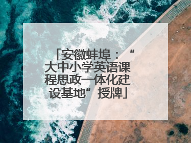 安徽蚌埠：“大中小学英语课程思政一体化建设基地”授牌