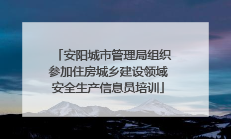 安阳城市管理局组织参加住房城乡建设领域安全生产信息员培训