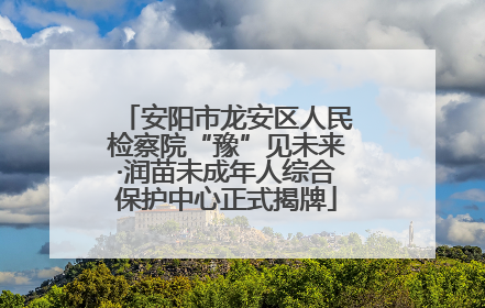 安阳市龙安区人民检察院“豫”见未来·润苗未成年人综合保护中心正式揭牌
